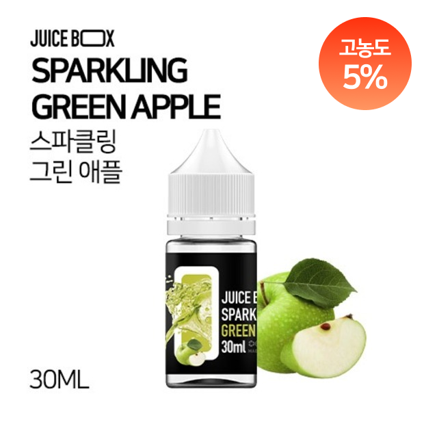 JUICE BOX 고농도⚡ 블랙라벨 스파클링 그린 애플 30ml (50MG / 5%)